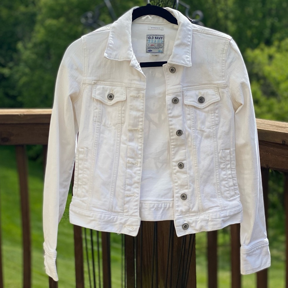 Old Navy Stretch White Jean Jacket